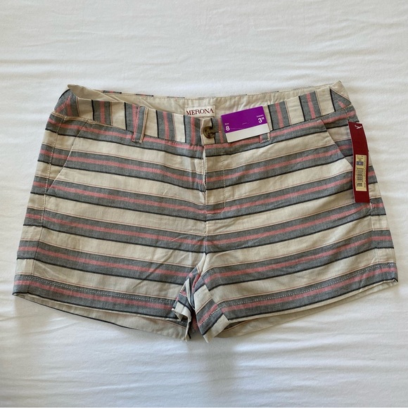 Merona Pants - Merona Pink and Gray Striped Shorts